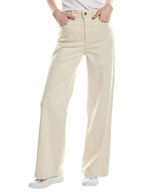PAIGE Wide Leg High-Rise Jeans in Ivory